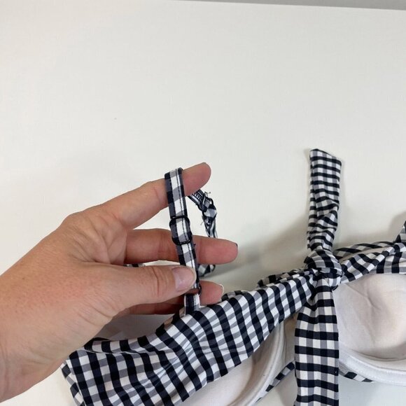 Coco Rave Womens Mini Me Plaid Molded U-Wire Bikini Top XL 38C Swimwear Gingham - Picture 3 of 9